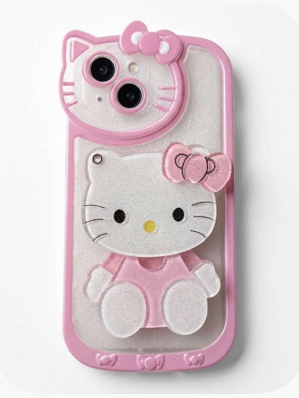 Hello Kitty Pink Glitter 3D Cat Phone Case (fit IPhone 15)
